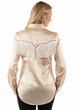 Scully Leather Honey Creek Solid Blouse With Piping/Fringe - Scully Leather