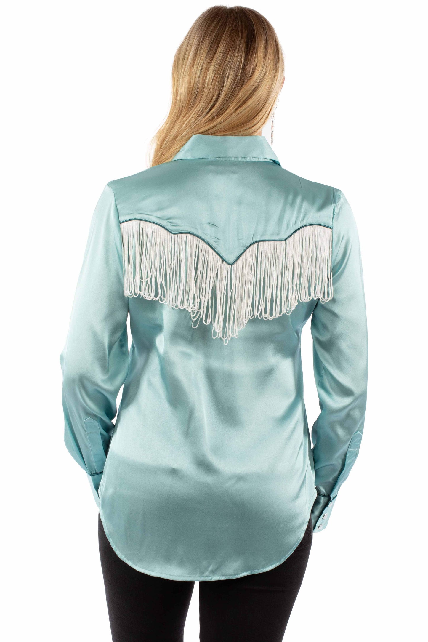 Scully Leather Honey Creek Solid Blouse With Piping/Fringe - Scully Leather - Flyclothing LLC