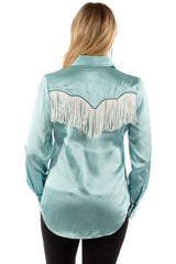 Scully Leather Honey Creek Solid Blouse With Piping/Fringe