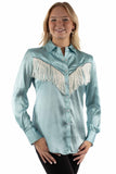 Scully Leather Honey Creek Solid Blouse With Piping/Fringe - Scully Leather