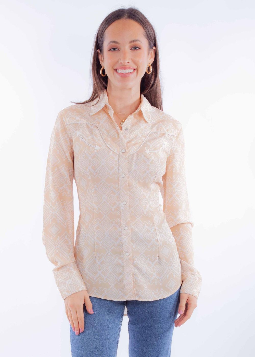 Honey creek vanilla western blouse - Scully Leather