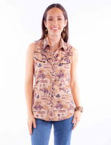 Honey creek brown bucking states s/l top - Scully Leather - Flyclothing LLC