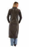 honey creek olive 95% cotton 5% rayon corduroy duster w/emb back yoke
