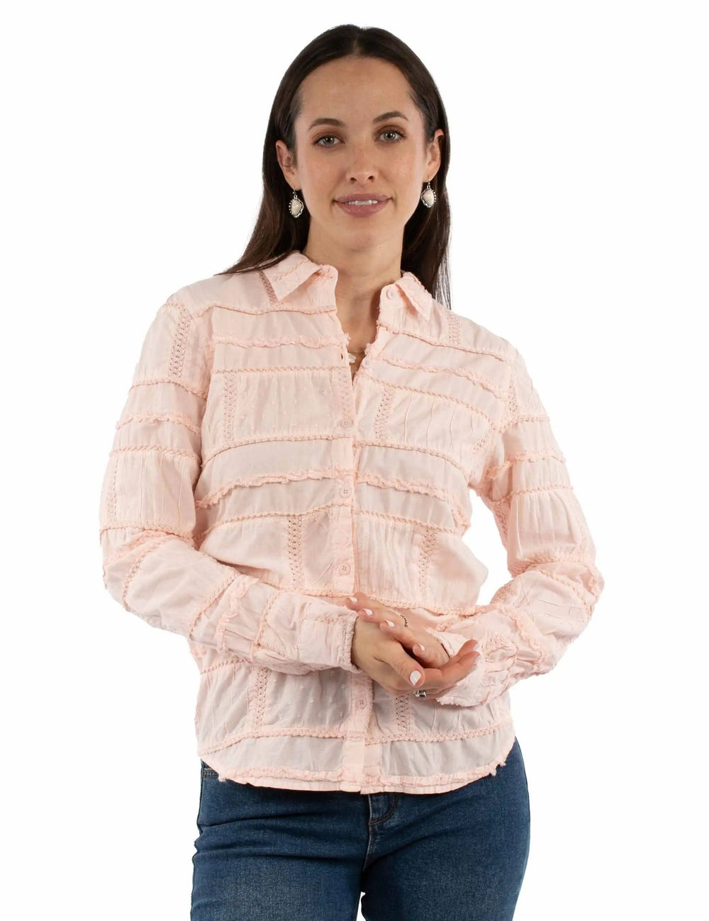 Honey Creek 100% cotton Rose Patchwork blouse - Scully Leather