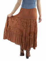 Honey Creek 100% rayon Rust Rose print rayon skirt - Scully Leather - Flyclothing LLC