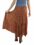 Honey Creek 100% rayon Rust Rose print rayon skirt