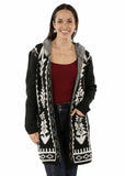 Scully Leather Black Hooded Open Front Duster Cardigan - Scully Leather