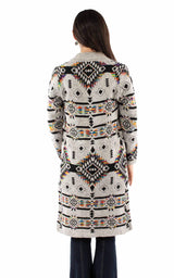 honey creek multi 100% acrylic open front duster cardigan - Scully Leather - Flyclothing LLC