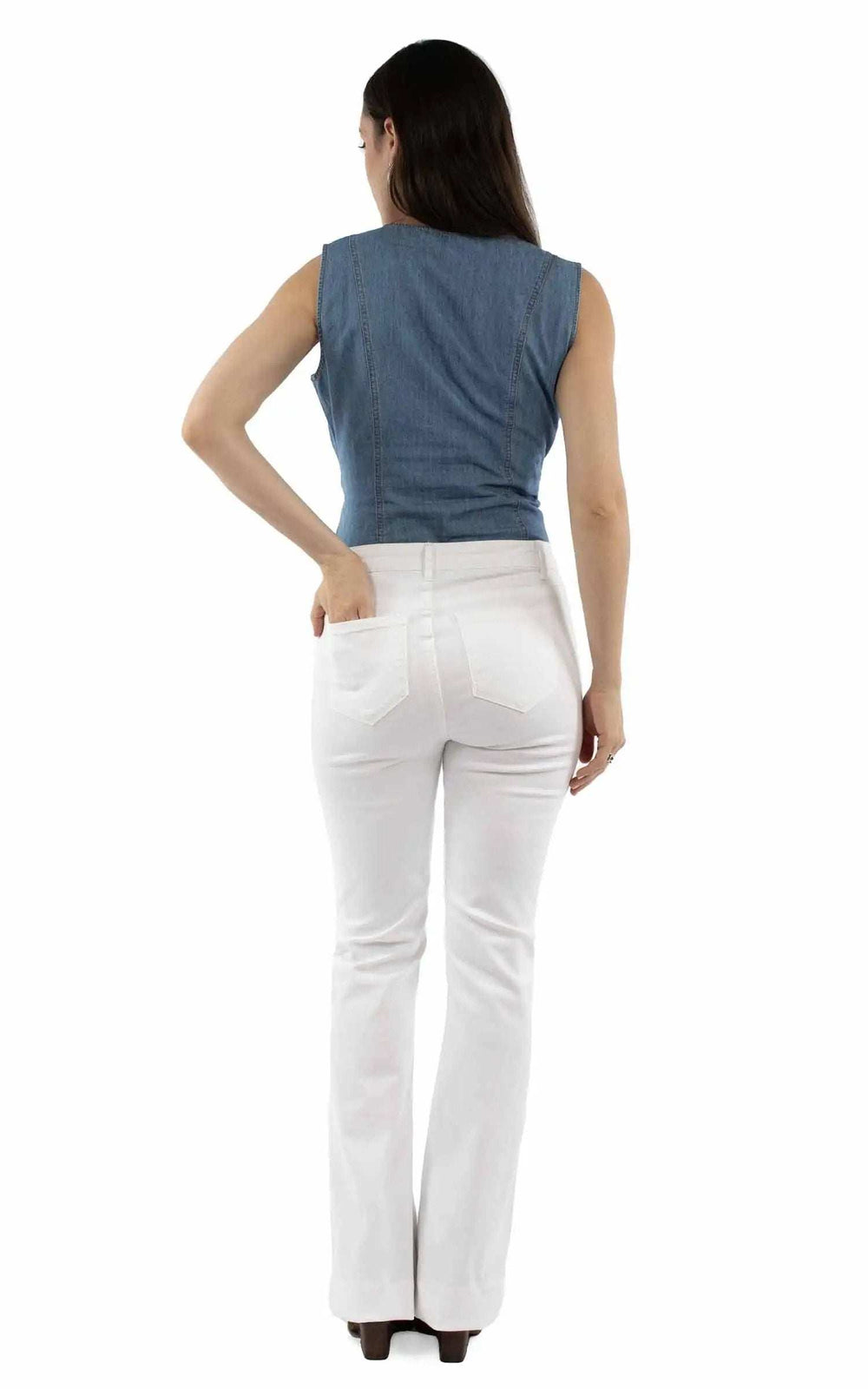 Honey Creek White Strip panel jeans - Scully Leather - Flyclothing LLC