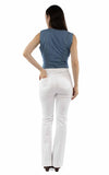 Honey Creek  White Strip panel jeans - Scully Leather