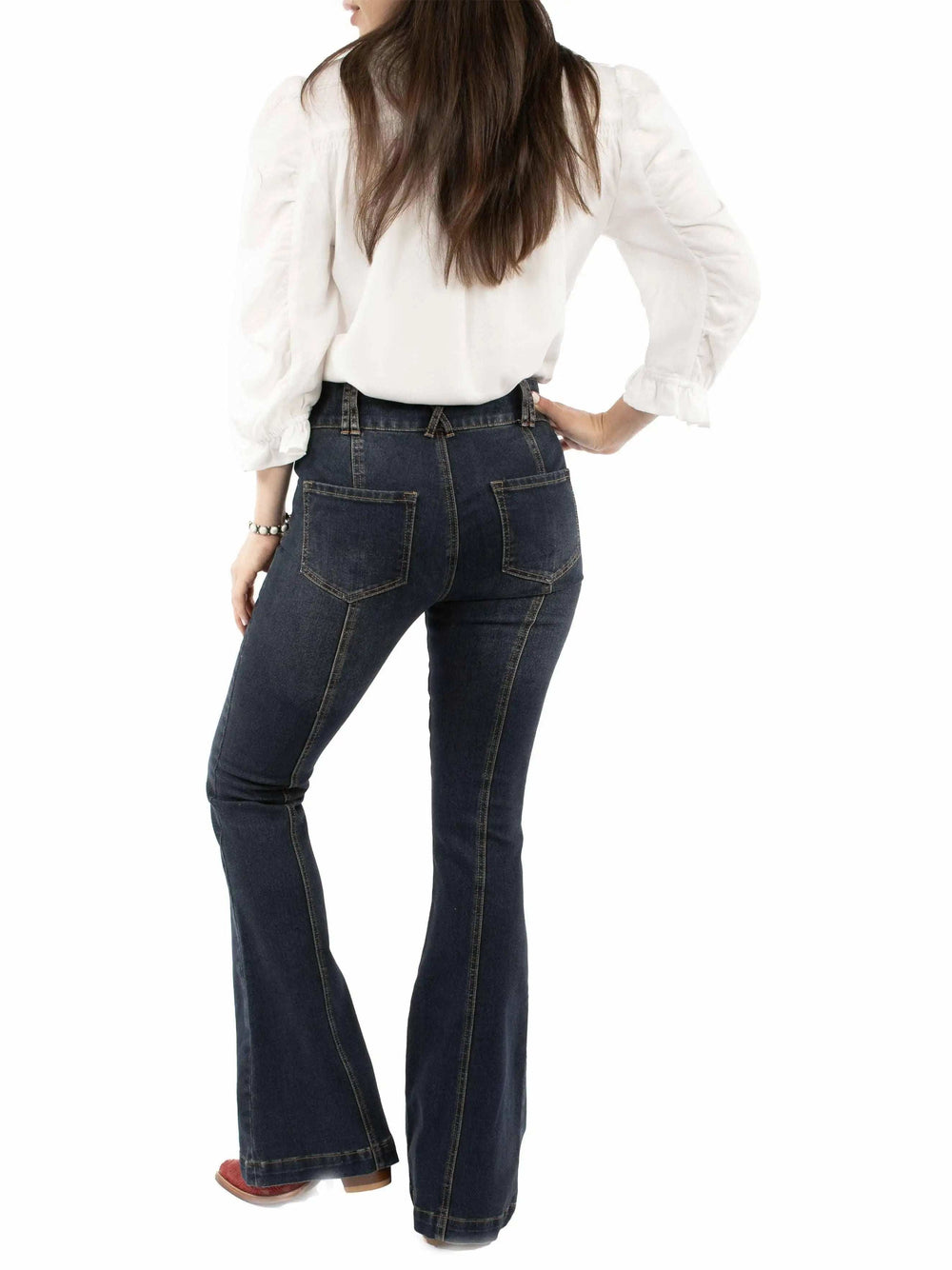 Honey Creek Dark blue Panel jeans - Scully Leather - Flyclothing LLC
