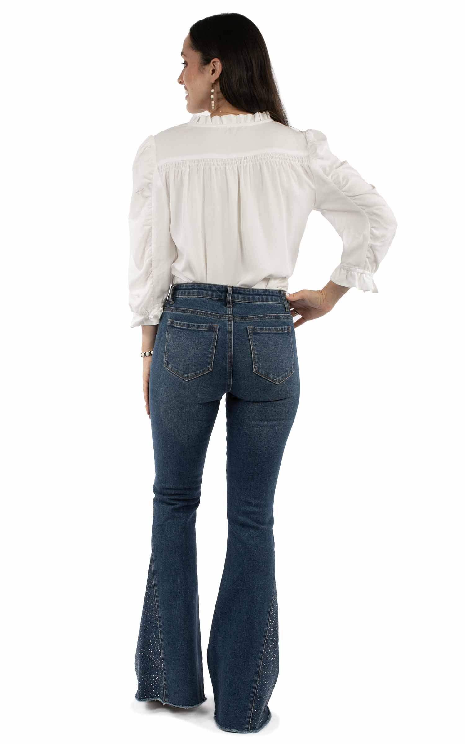 Honey Creek Blue Bell bottom w/crystal insets - Scully Leather - Flyclothing LLC