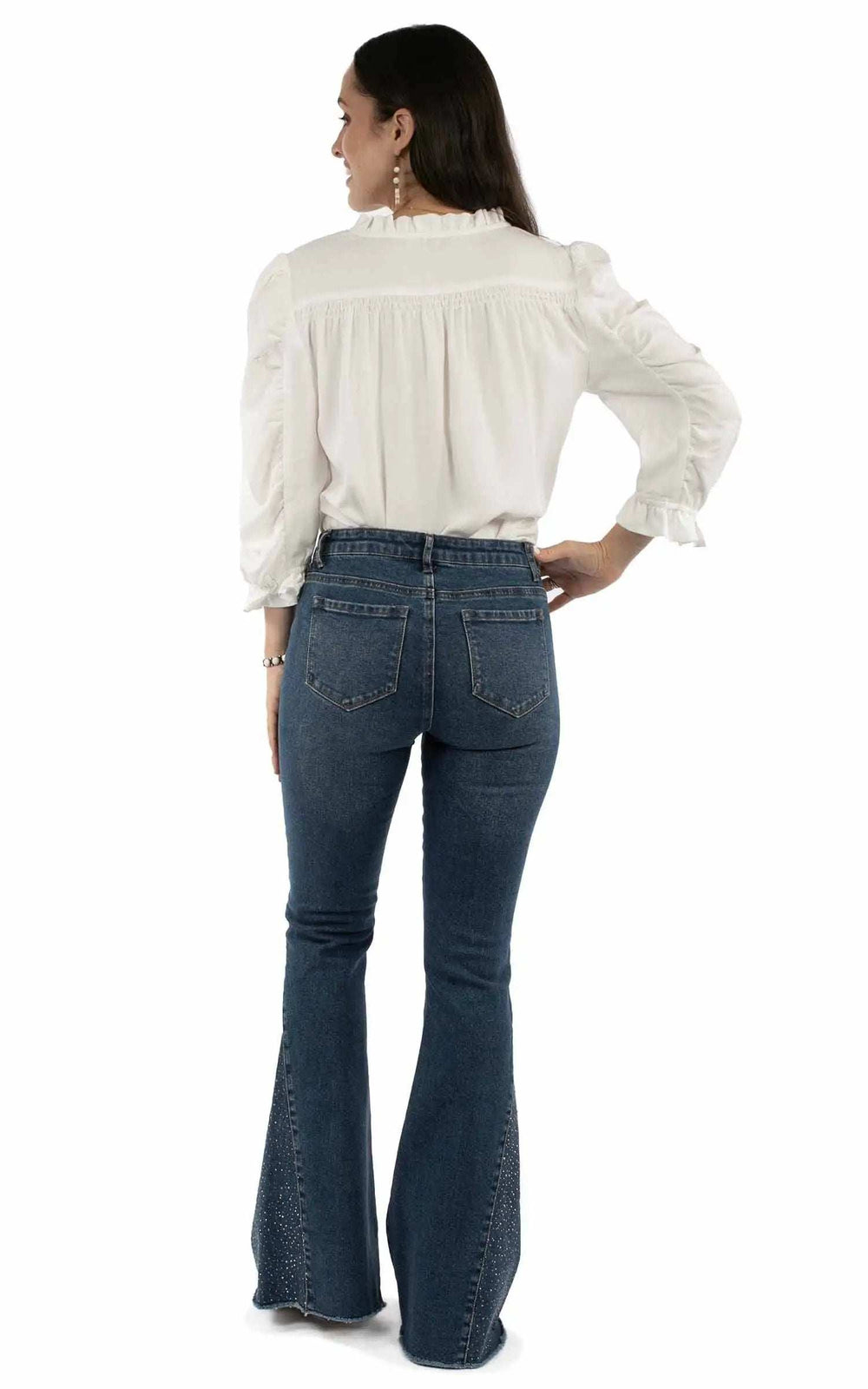 Honey Creek Blue Bell bottom w/crystal insets - Scully Leather - Flyclothing LLC