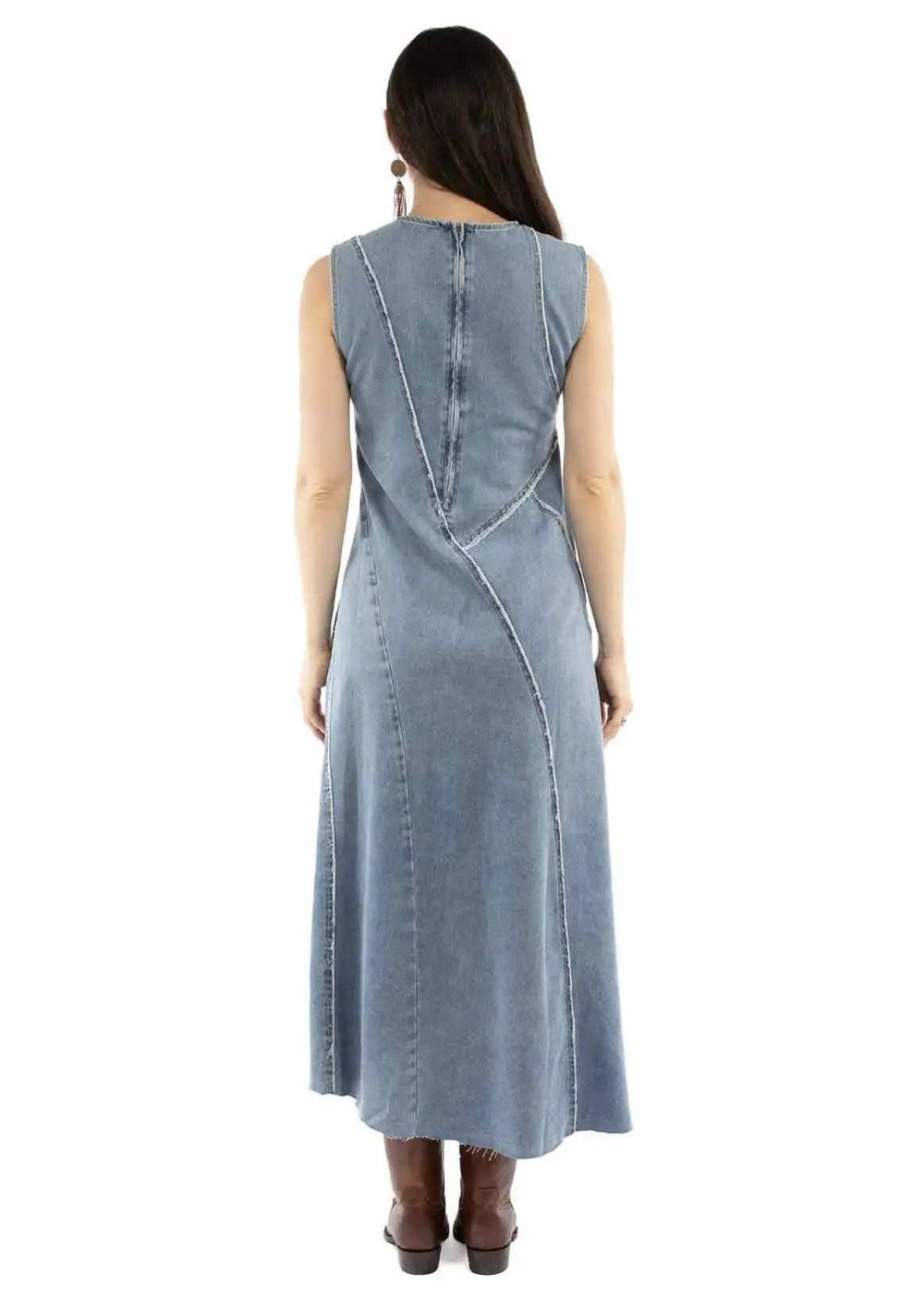 Honey Creek Light blue Long denim dress - Scully Leather - Flyclothing LLC