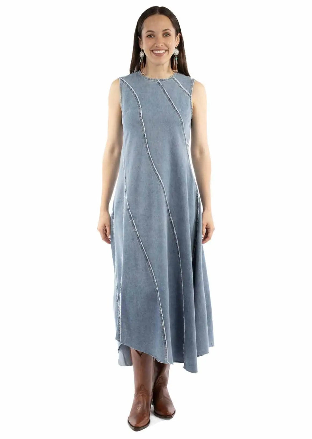 Honey Creek  Light blue Long denim dress - Scully Leather