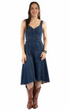 Honey Creek 75% cotton 23% polyester 2% spandex Blue Hi/lo sleeveless denim dress - Scully Leather