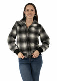 Honey Creek 70% polyester 20% acrylic 10% cotton Black-white Zip front baseball jacket - Scully Leather - Flyclothing LLC