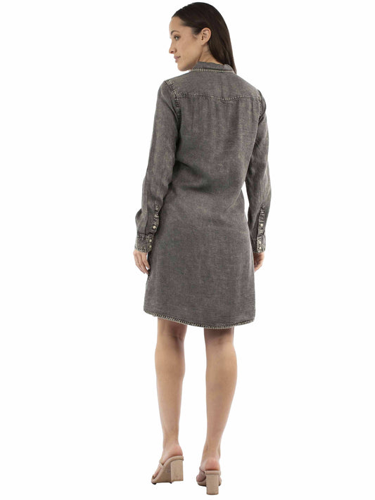 Honey Creek Black Whipstitch dress - Scully Leather - Flyclothing LLC