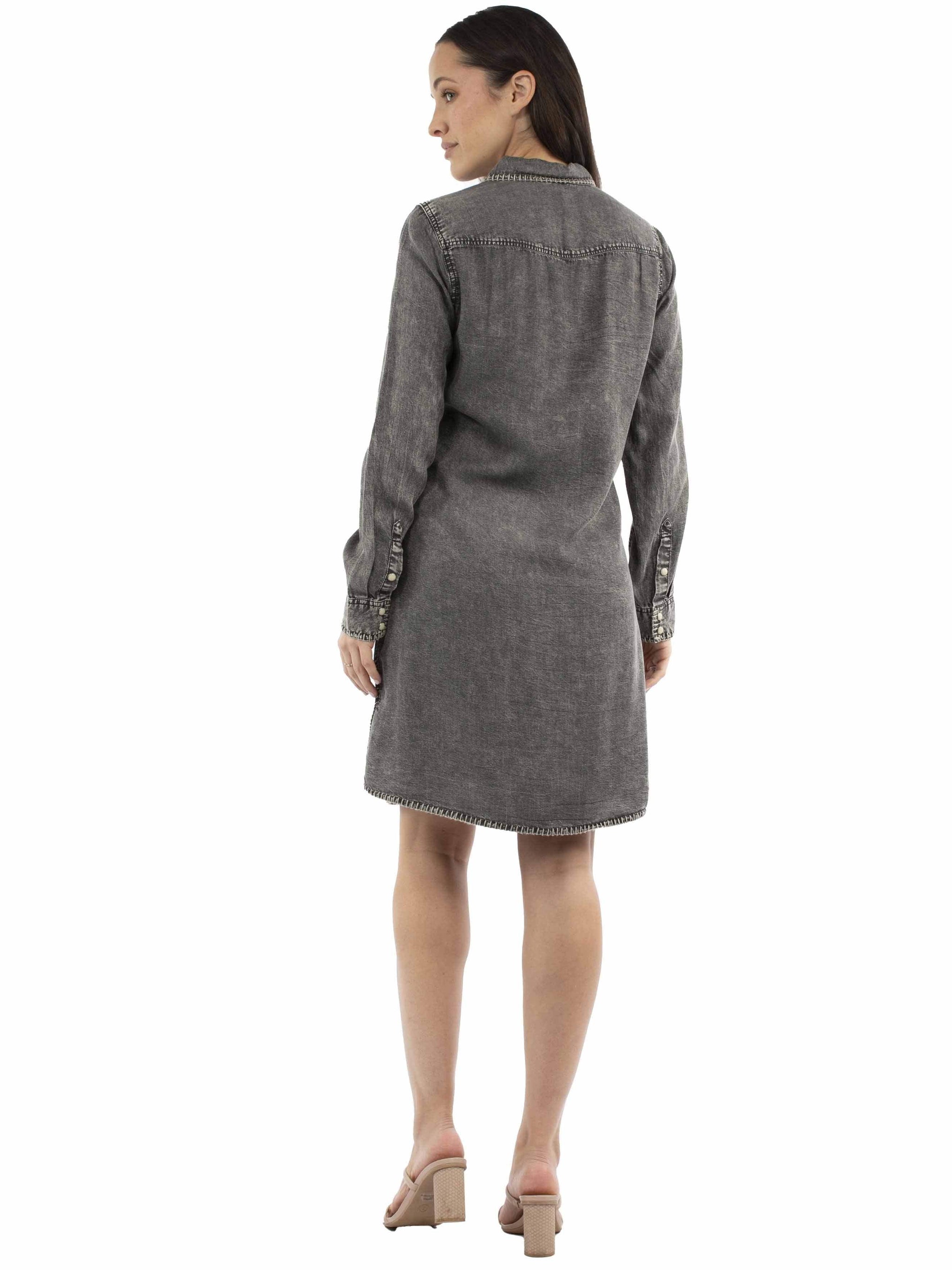 Honey Creek Black Whipstitch dress - Scully Leather - Flyclothing LLC