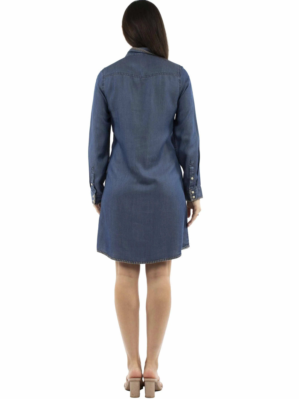 Honey Creek Blue Whipstitch dress - Scully Leather - Flyclothing LLC