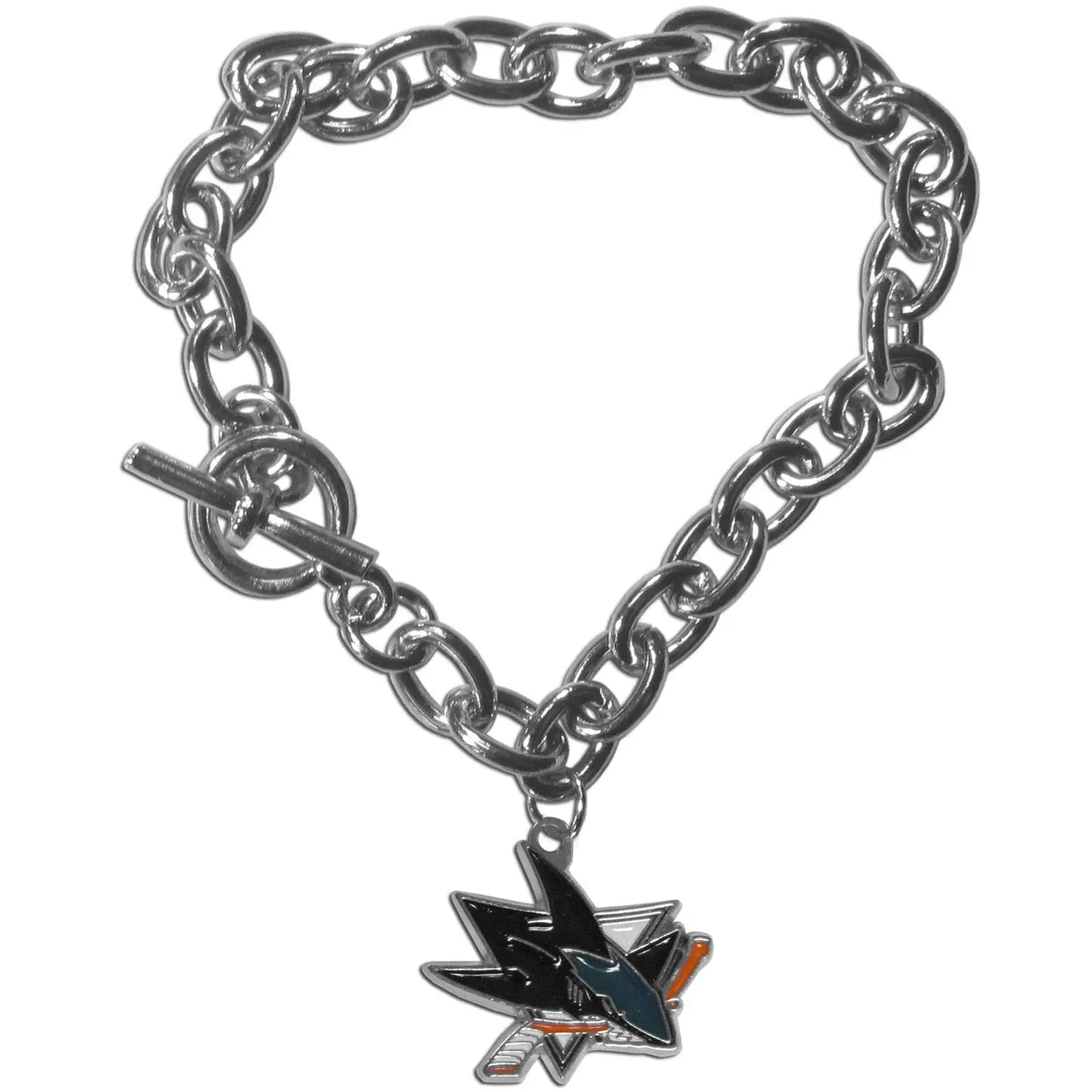 San Jose Sharks Charm Chain Bracelet - San Jose Sharks - Flyclothing LLC