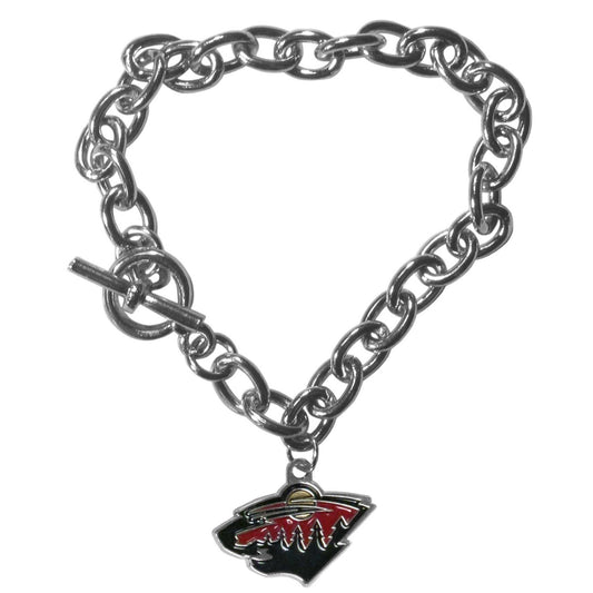 Minnesota Wild Charm Chain Bracelet - Minnesota Wild - Flyclothing LLC