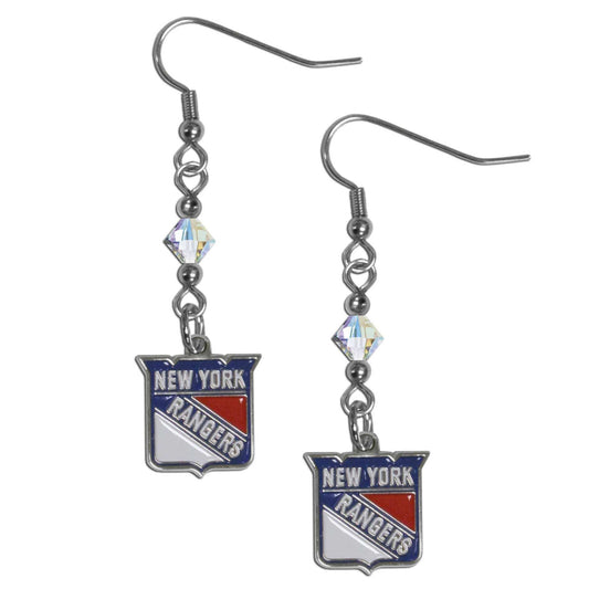 New York Rangers Crystal Dangle Earrings - New York Rangers - Flyclothing LLC