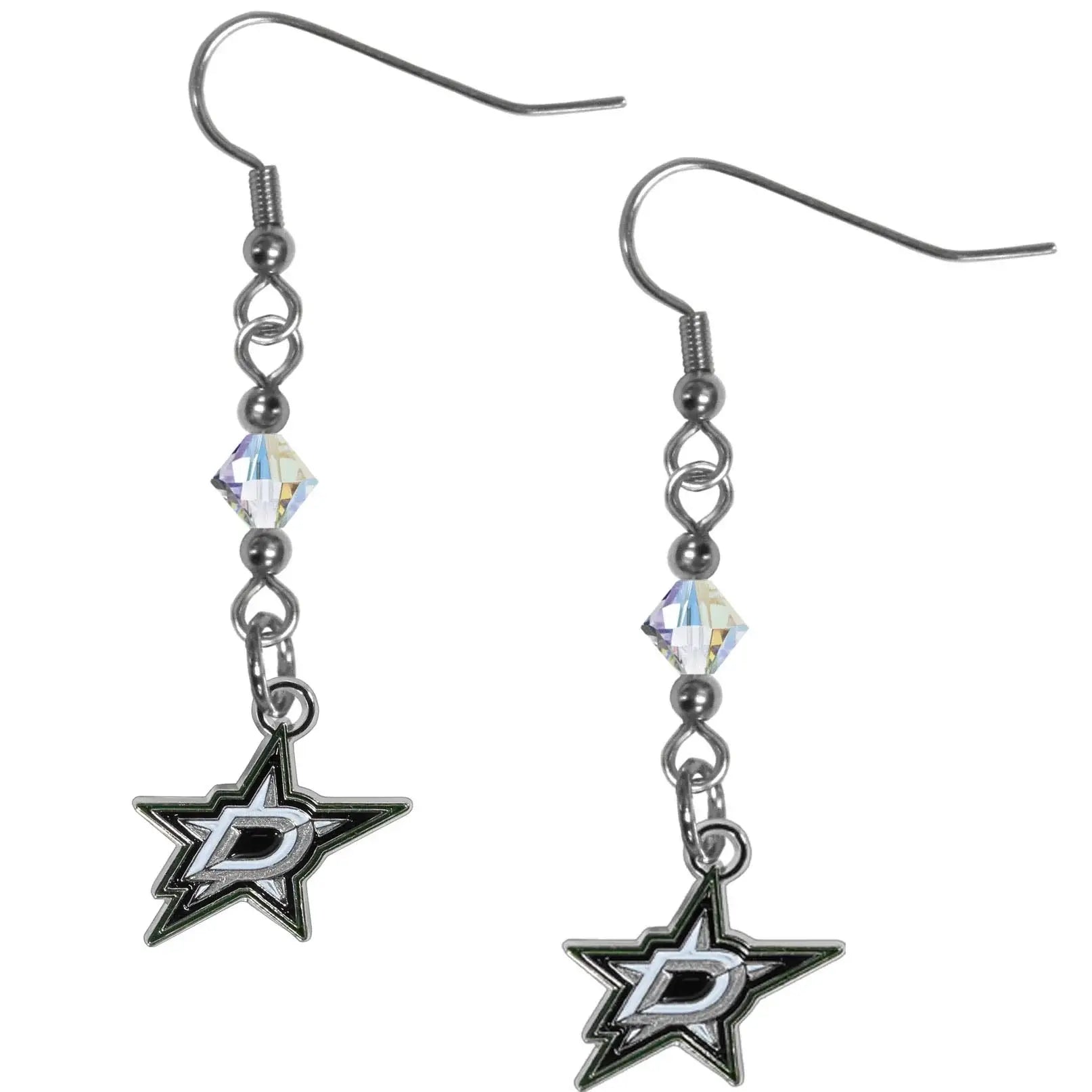 Dallas Stars Crystal Dangle Earrings - Dallas Stars - Flyclothing LLC