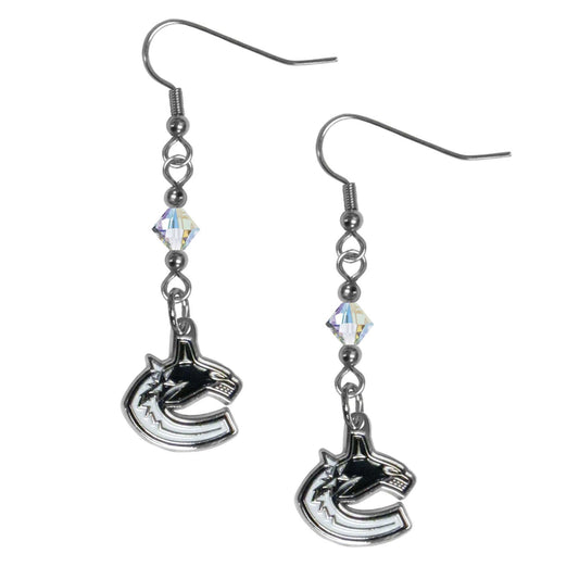 Vancouver Canucks Crystal Dangle Earrings - Vancouver Canucks - Flyclothing LLC