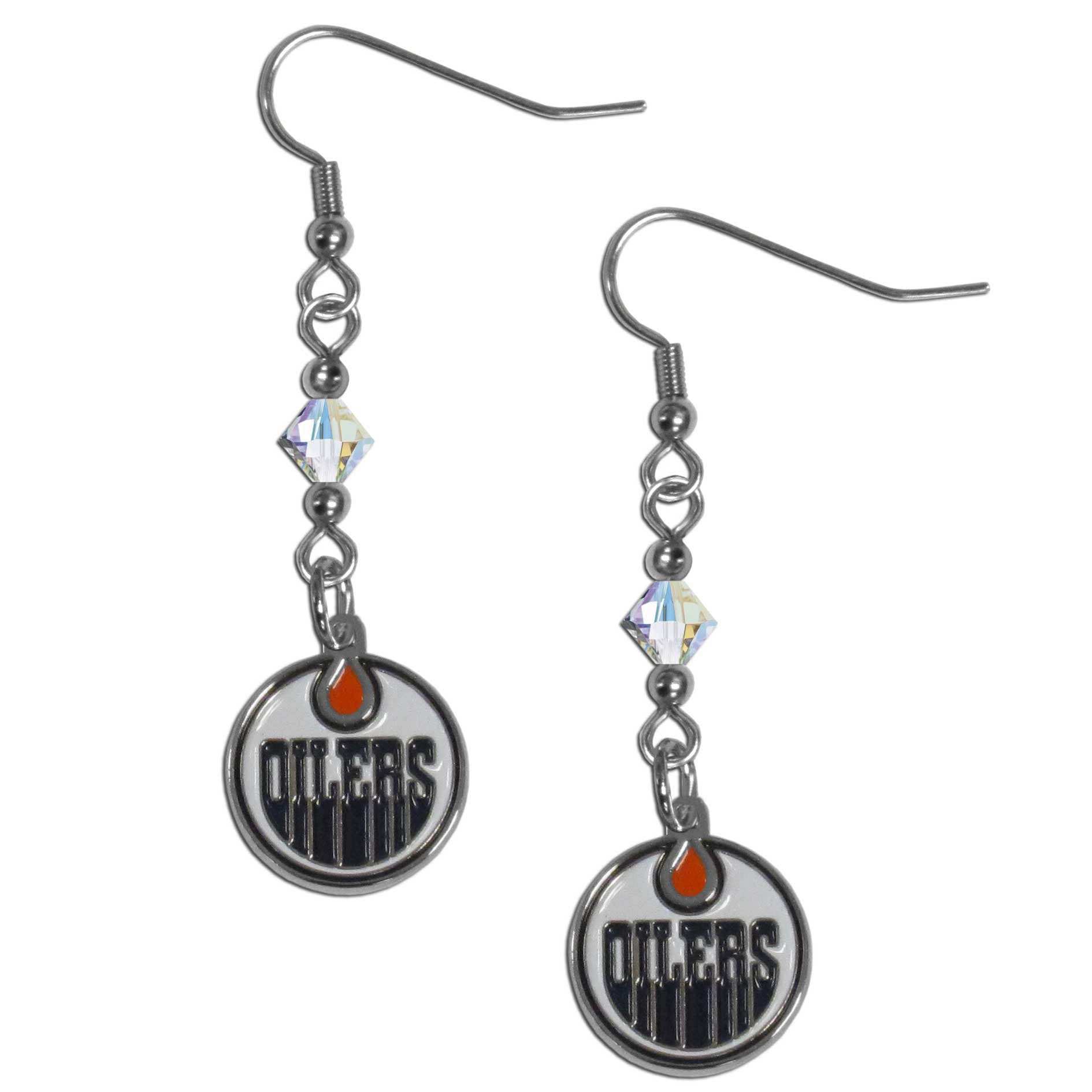 Edmonton Oilers Crystal Dangle Earrings - Edmonton Oilers - Flyclothing LLC