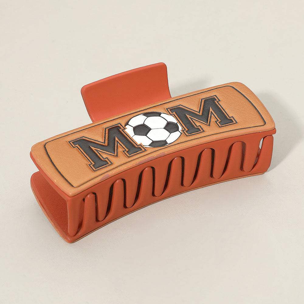 Soccer MOM Message Faux Leather Hair Claw Clip - Madeline Love - Flyclothing LLC