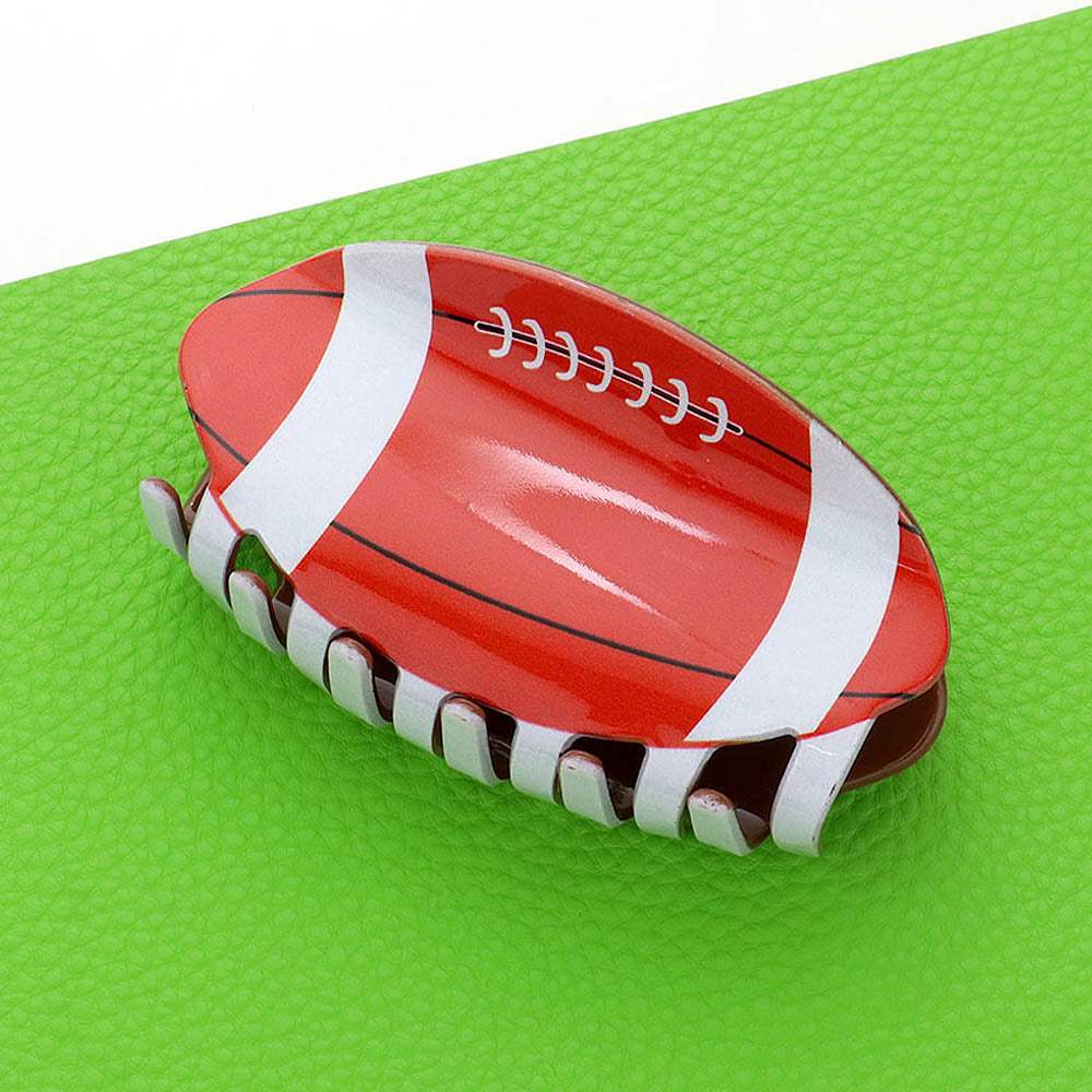 Football Acrylic Hair Claw Clip - Madeline Love - Flyclothing LLC