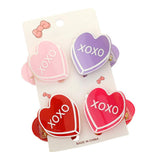 4PCS - XOXO Message Acetate Heart Hair Claw Clips - Madeline Love - Flyclothing LLC
