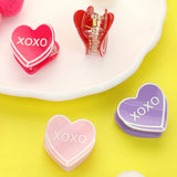 4PCS - XOXO Message Acetate Heart Hair Claw Clips - Madeline Love - Flyclothing LLC