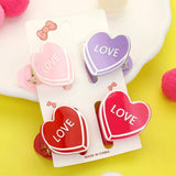 4PCS - LOVE Message Acetate Heart Hair Claw Clips - Madeline Love - Flyclothing LLC