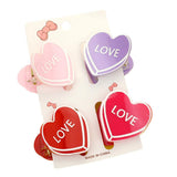4PCS - LOVE Message Acetate Heart Hair Claw Clips - Madeline Love - Flyclothing LLC