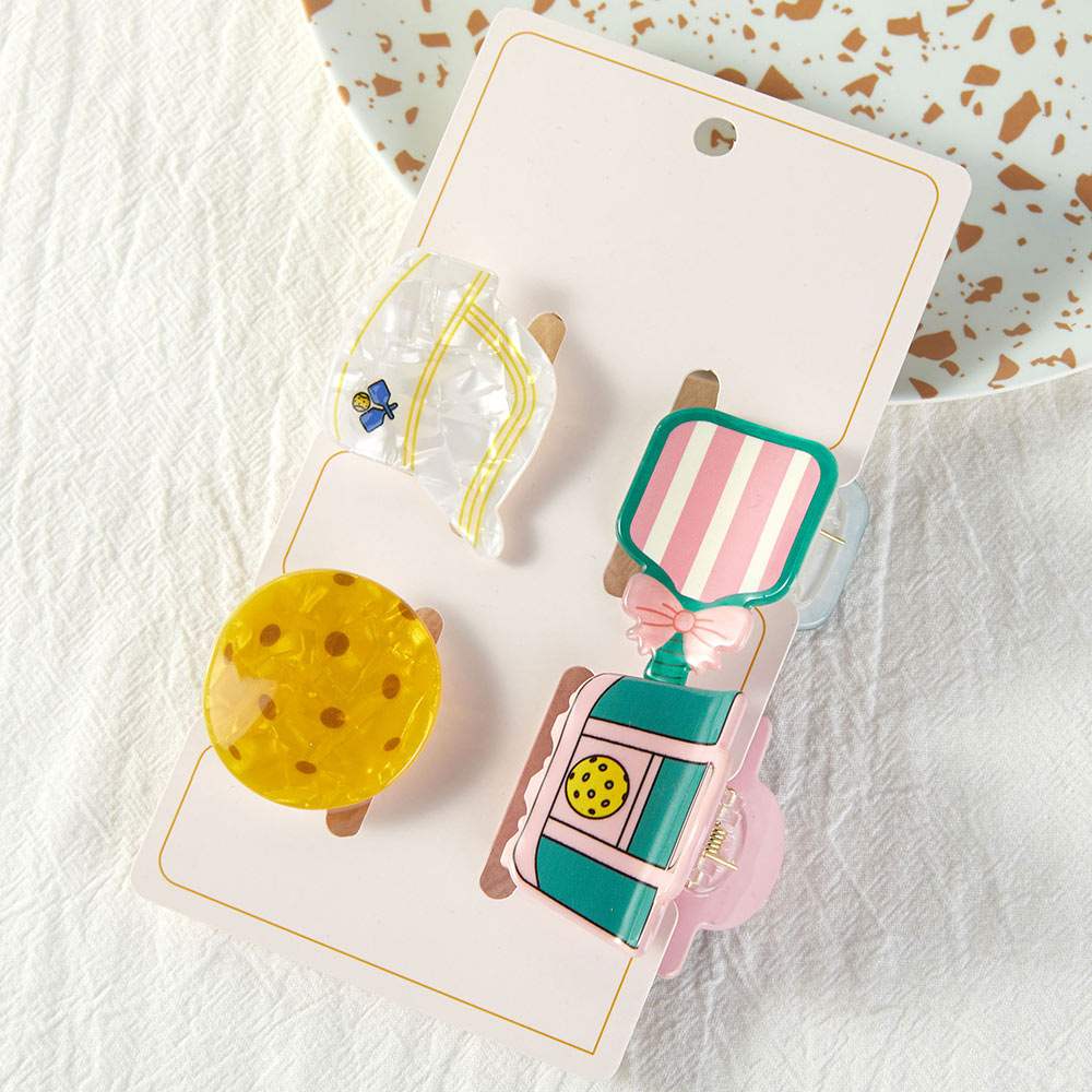 4PCS - Pickleball Themed Mini Hair Claw Clip Set - Madeline Love - Flyclothing LLC
