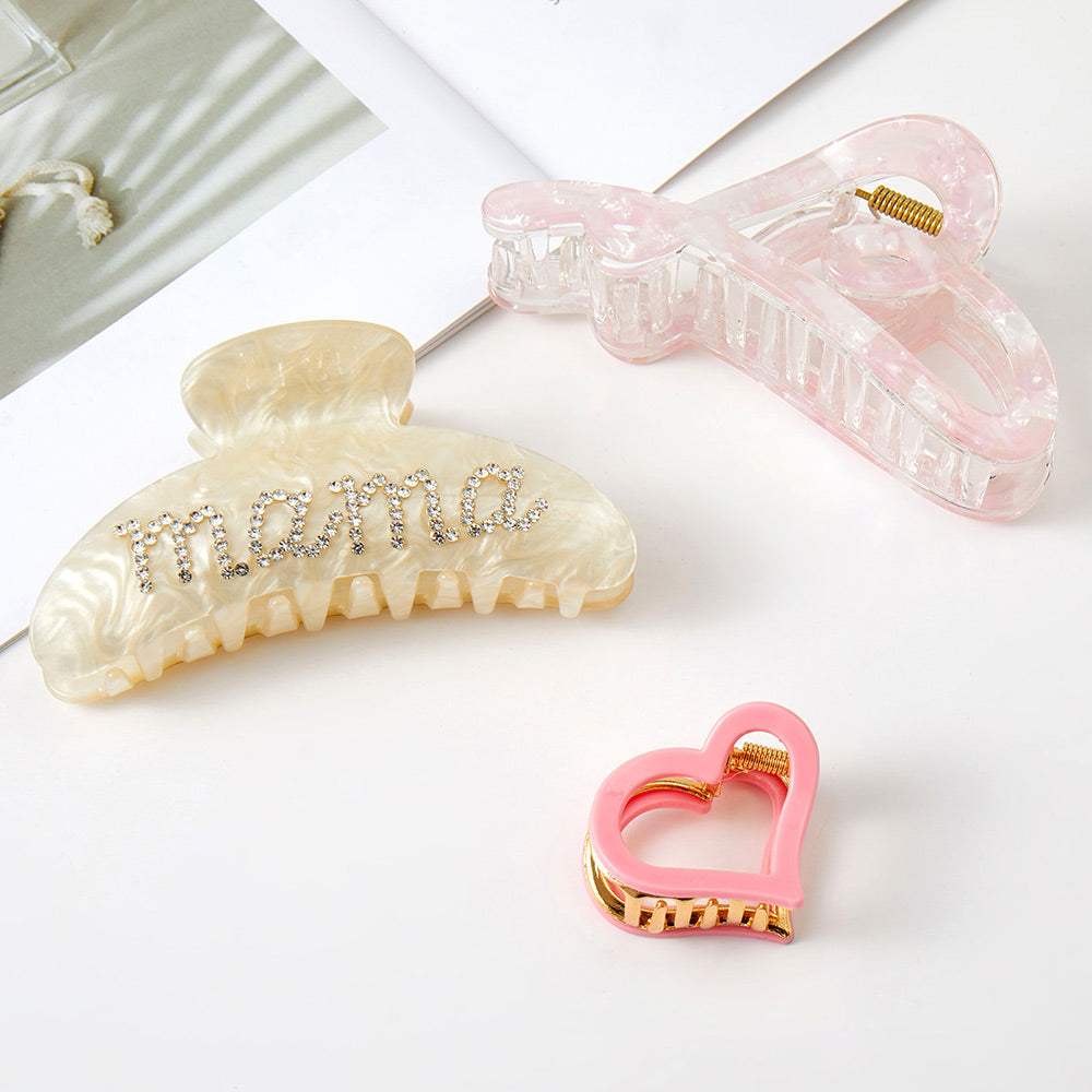 3PCS - MAMA Heart Hair Claw Clip Set - Madeline Love - Flyclothing LLC