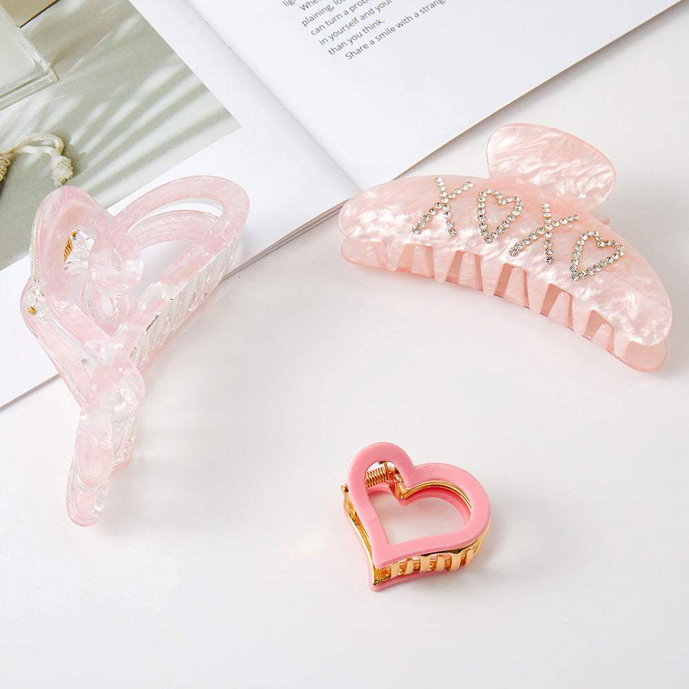 3PCS - XOXO Heart Hair Claw Clip Set - Madeline Love - Flyclothing LLC