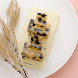 2PCS - Celluloid Acetate Small Square Hair Claw Clips - Madeline Love - Flyclothing LLC