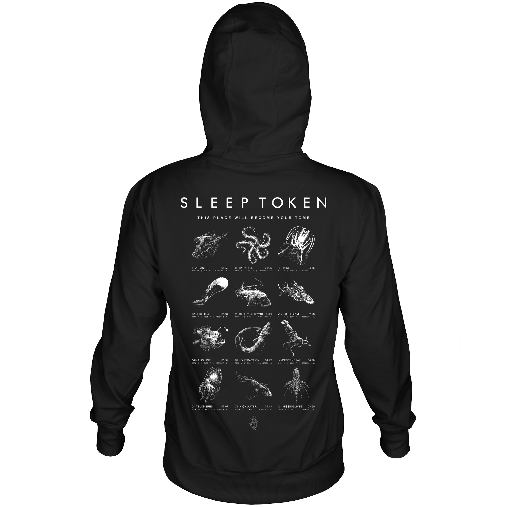 SLEEP TOKEN DPTH CHART BLK HDY F/B