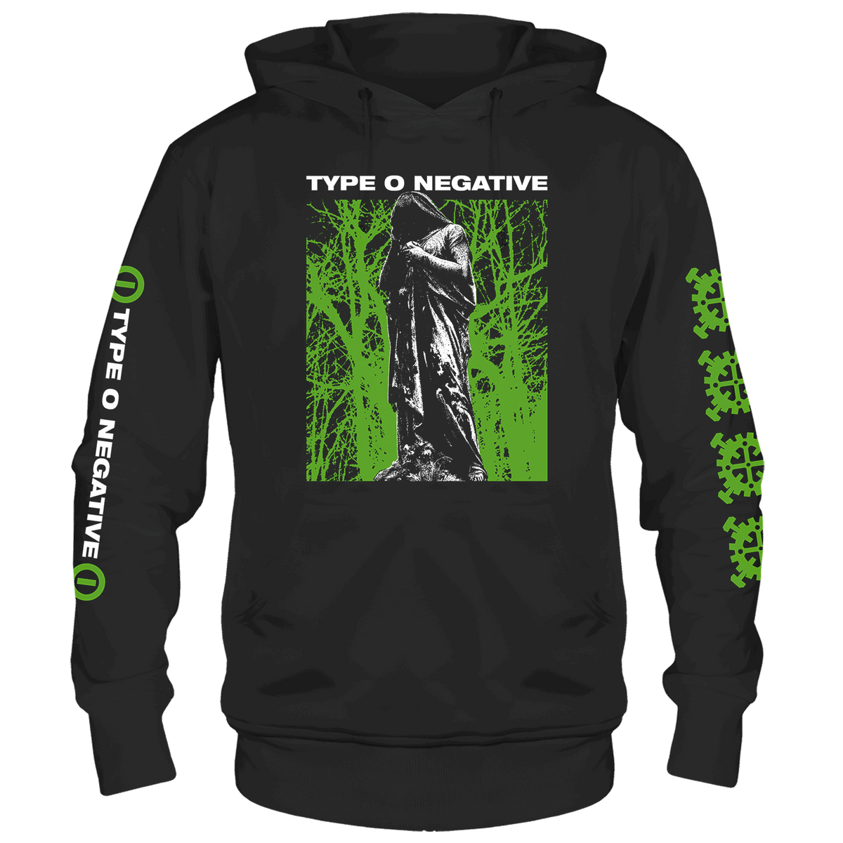TYPE O NEGATIVE ETERNAL SILENCE STATUE OF DEATH VICTORIOUS FRT/BACK/SLV HOODIE - GMerch - Flyclothing LLC