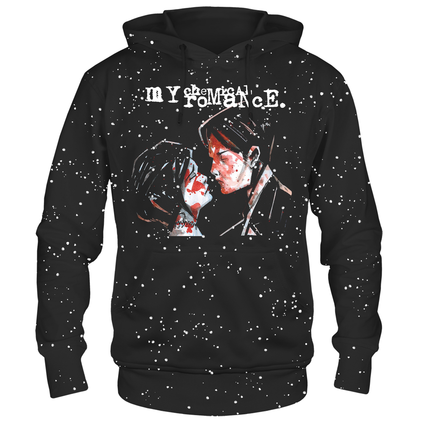MY CHEMICAL ROMANCE REVENGE COVER SPLATTER BLACK FLEECE HOODIE