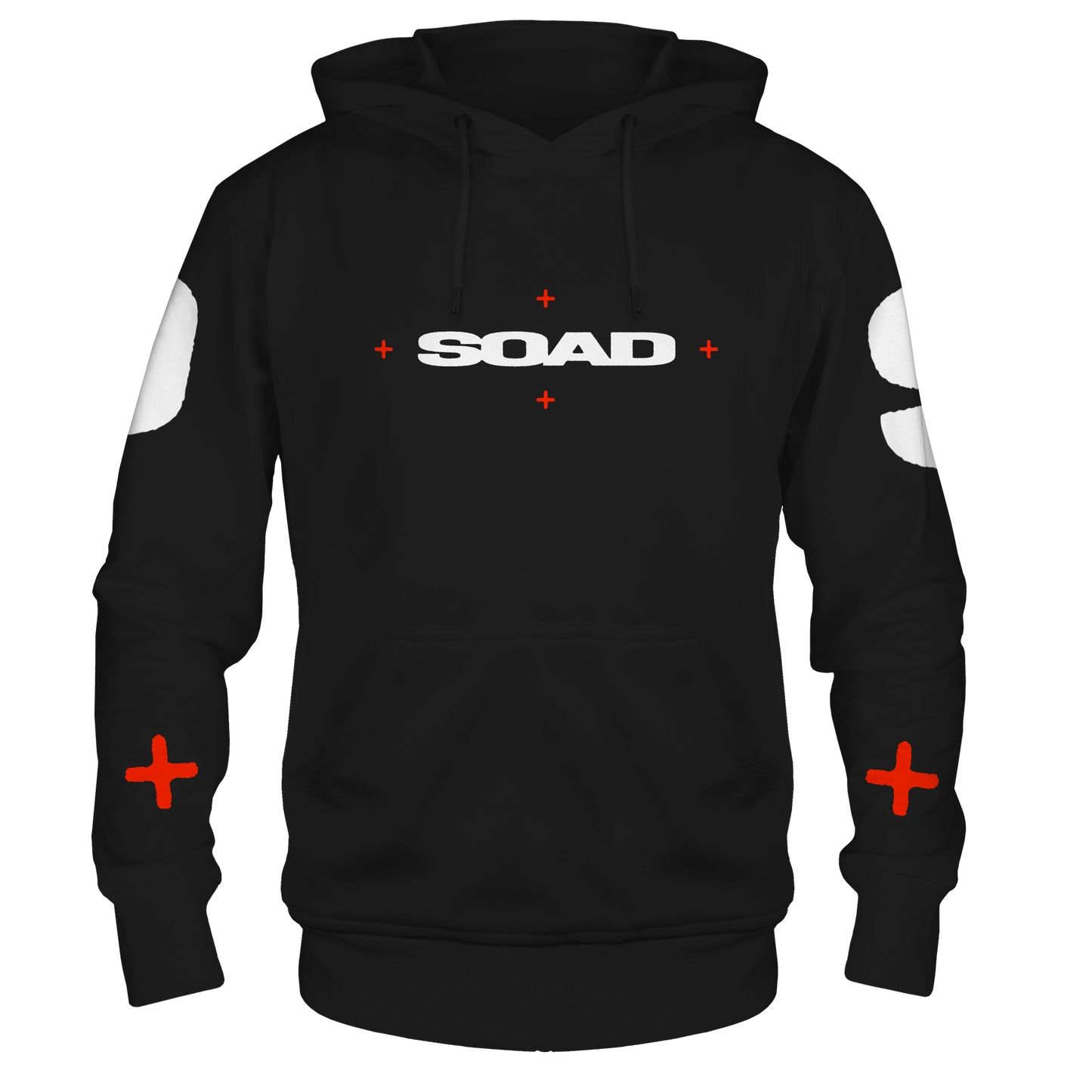 SYSTEM OF A DOWN OVERSIZED LOGO FRT/BACKLEEVE BLACK HOODIE