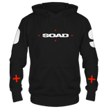 SYSTEM OF A DOWN OVERSIZED LOGO FRT/BACKLEEVE BLACK HOODIE