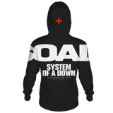 SYSTEM OF A DOWN OVERSIZED LOGO FRT/BACKLEEVE BLACK HOODIE