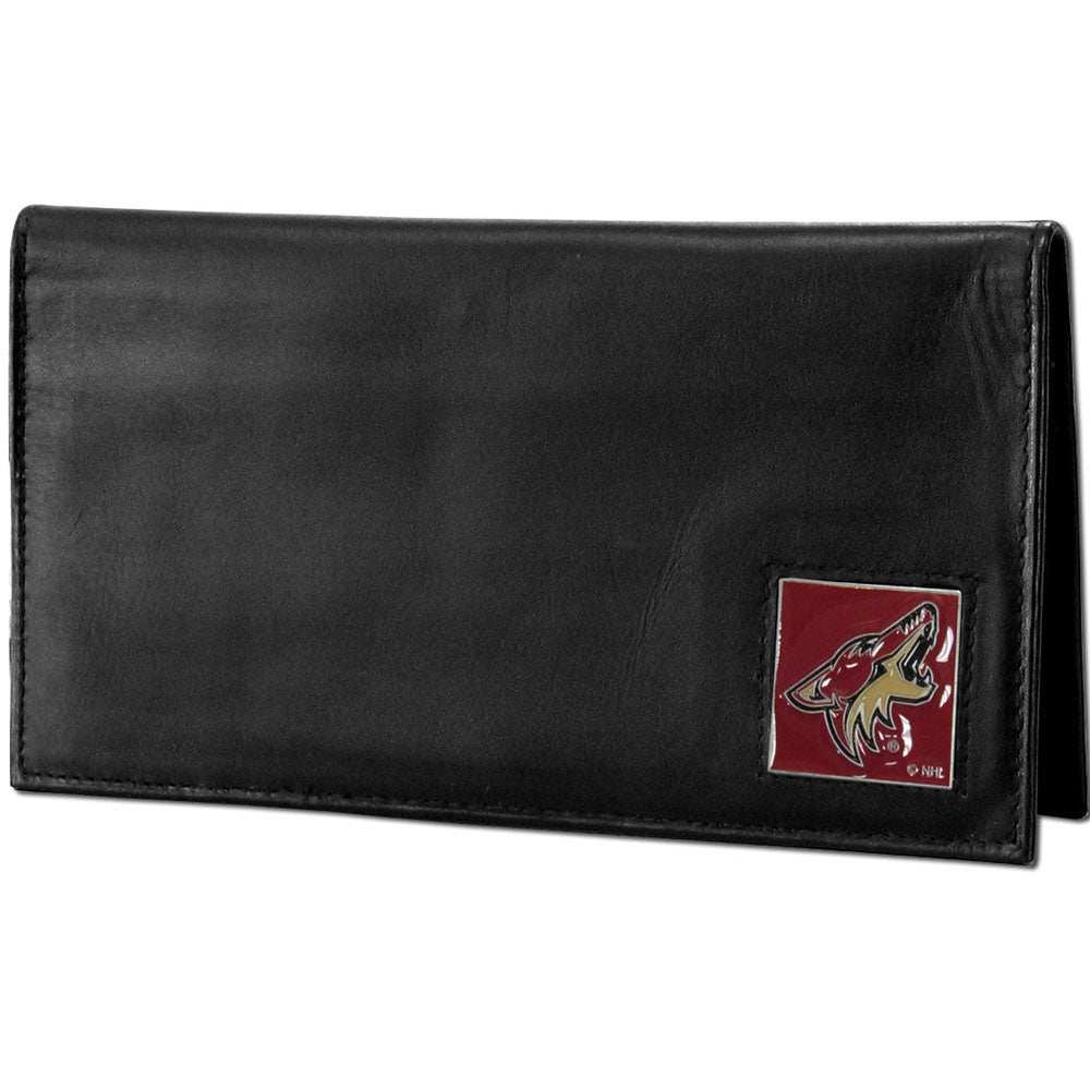 Arizona Coyotes Deluxe Leather Checkbook Cover - Arizona Coyotes - Flyclothing LLC