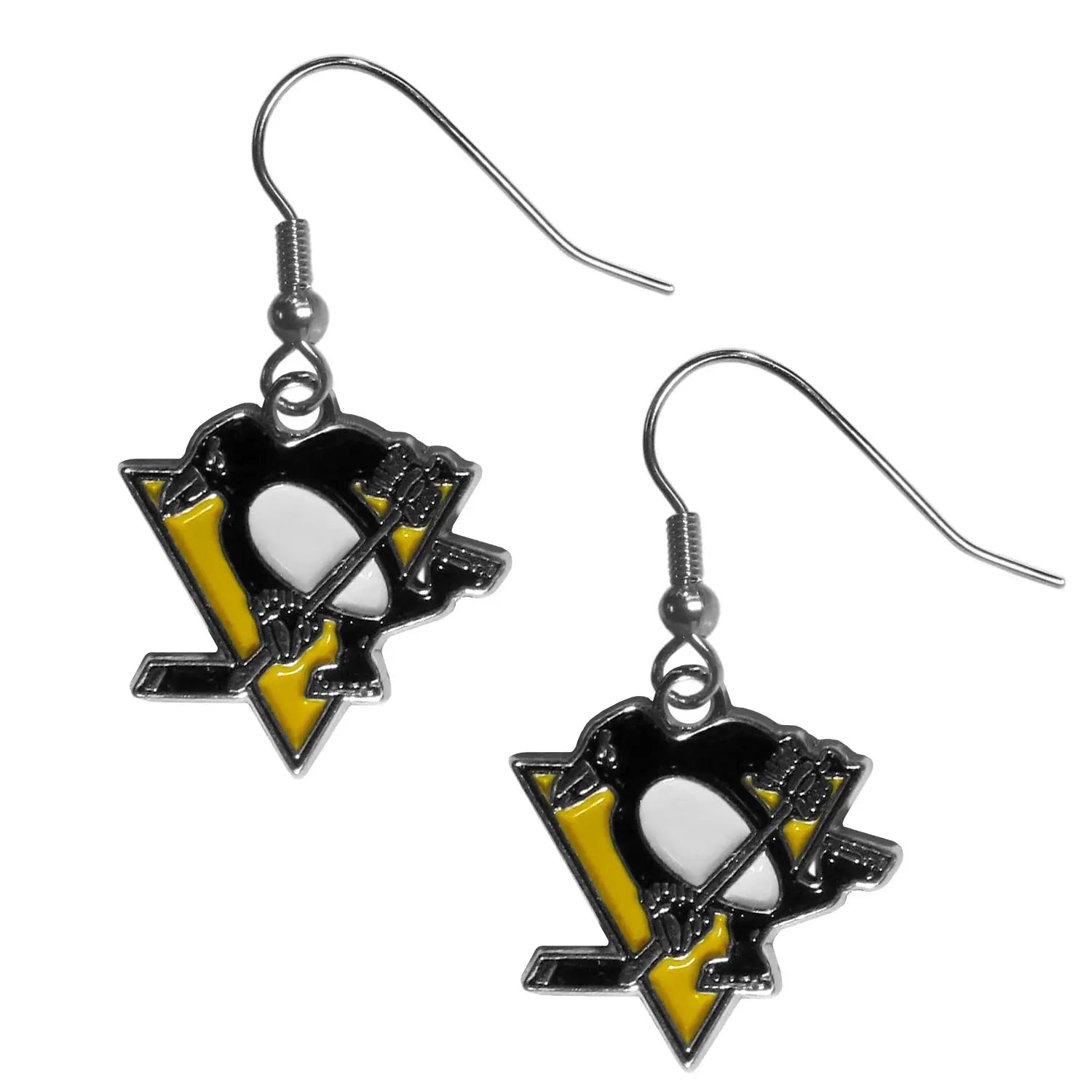 Pittsburgh Penguins Chrome Dangle Earrings - Pittsburgh Penguins - Flyclothing LLC