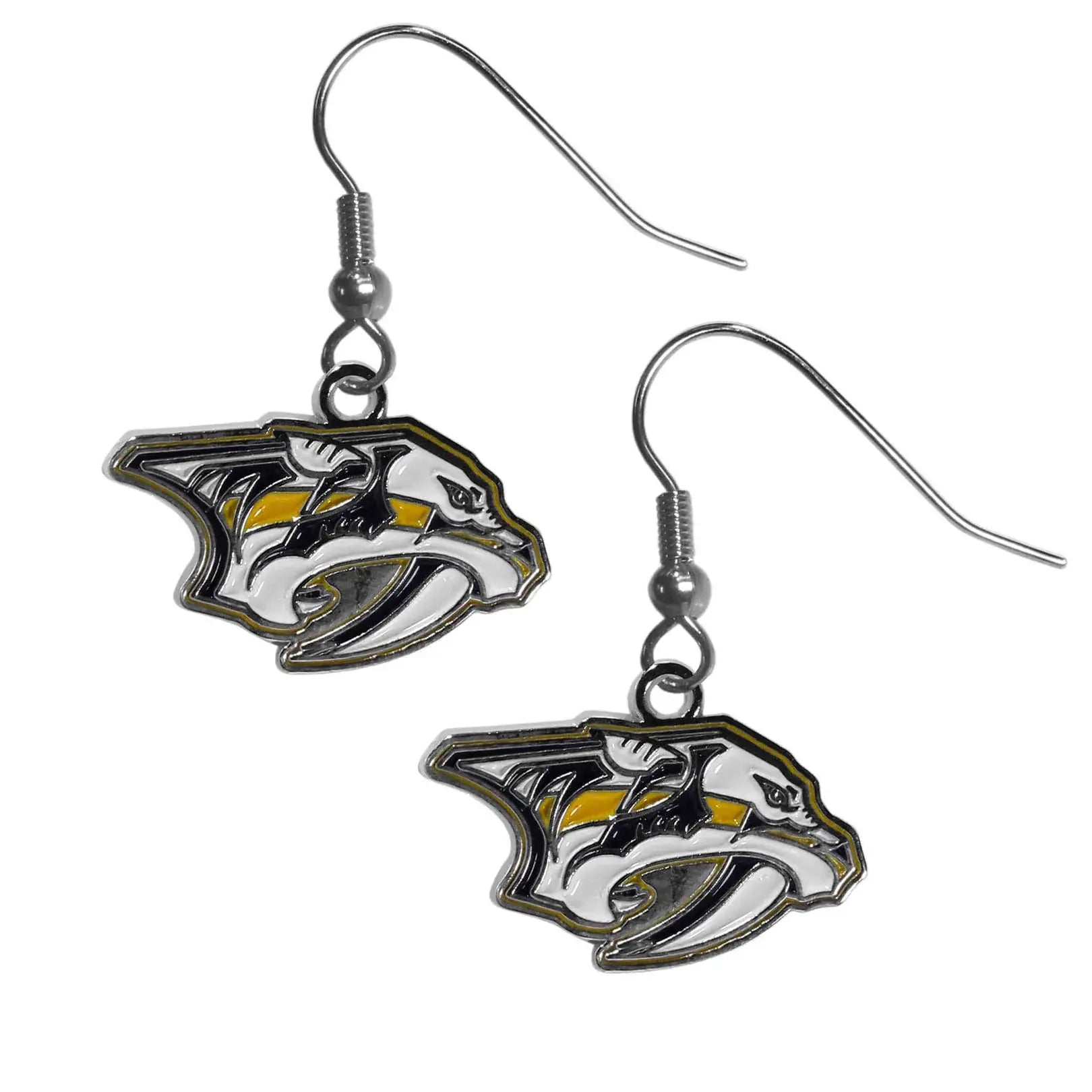 Nashville Predators Chrome Dangle Earrings - Nashville Predators - Flyclothing LLC