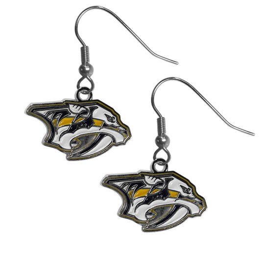 Nashville Predators Chrome Dangle Earrings - Nashville Predators - Flyclothing LLC